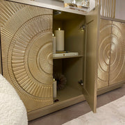 Ardella Gold Sunburst 4 Door Sideboard