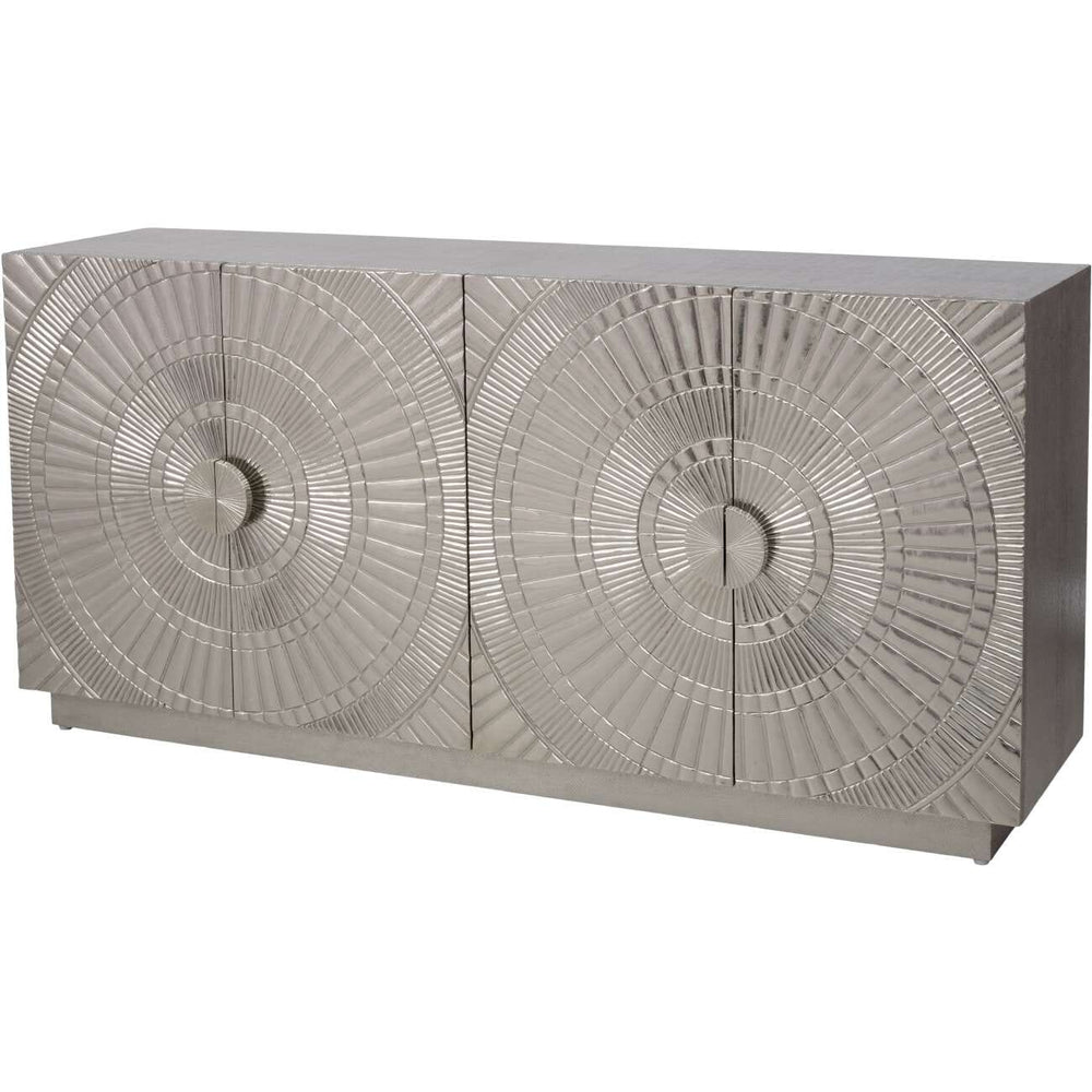 Vogue Silver Embossed Premium Metal 4 Door Sideboard